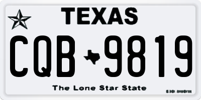 TX license plate CQB9819