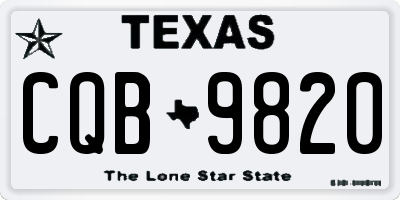 TX license plate CQB9820