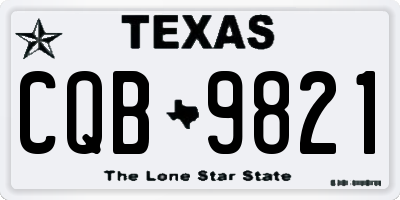 TX license plate CQB9821