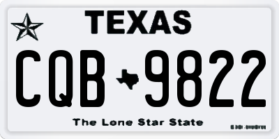 TX license plate CQB9822