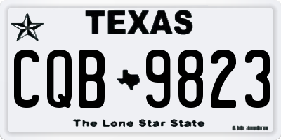 TX license plate CQB9823
