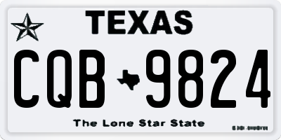 TX license plate CQB9824