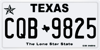 TX license plate CQB9825