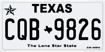 TX license plate CQB9826