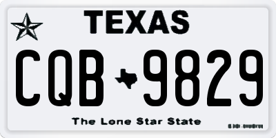 TX license plate CQB9829