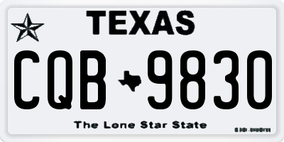 TX license plate CQB9830
