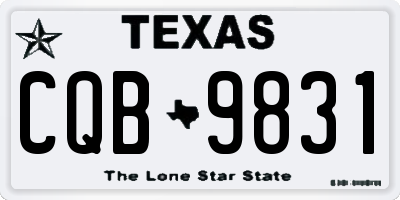 TX license plate CQB9831
