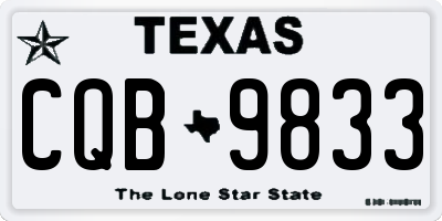 TX license plate CQB9833