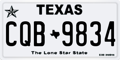 TX license plate CQB9834