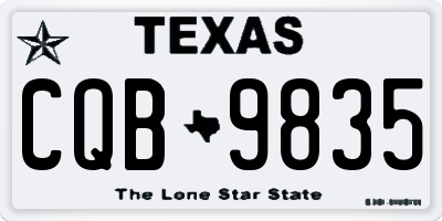 TX license plate CQB9835
