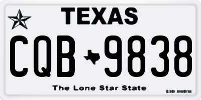 TX license plate CQB9838