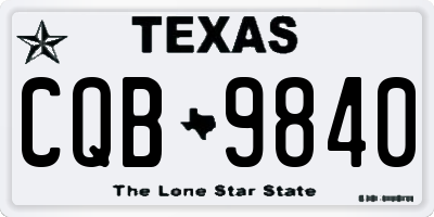 TX license plate CQB9840
