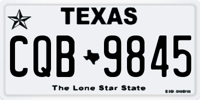 TX license plate CQB9845
