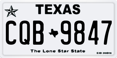 TX license plate CQB9847