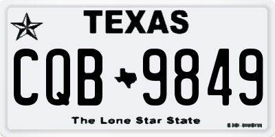 TX license plate CQB9849