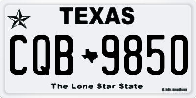 TX license plate CQB9850