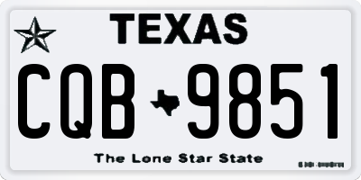 TX license plate CQB9851