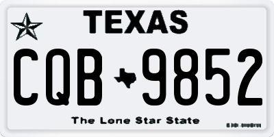 TX license plate CQB9852