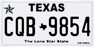TX license plate CQB9854