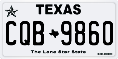 TX license plate CQB9860