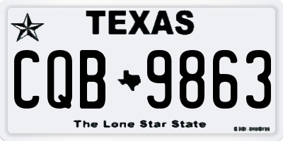 TX license plate CQB9863