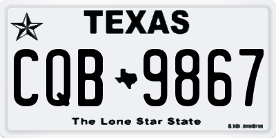 TX license plate CQB9867