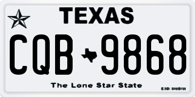 TX license plate CQB9868