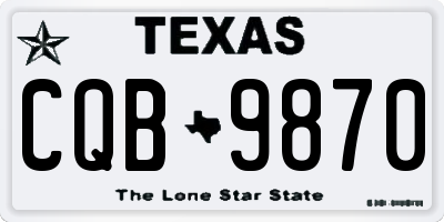 TX license plate CQB9870