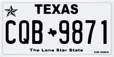 TX license plate CQB9871