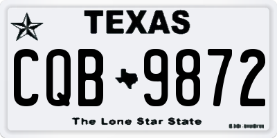 TX license plate CQB9872