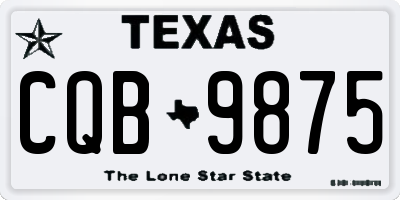 TX license plate CQB9875