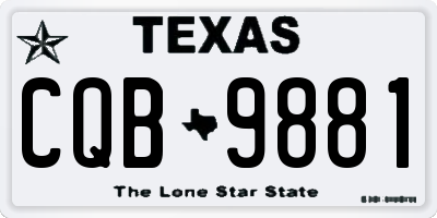 TX license plate CQB9881