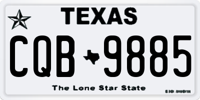 TX license plate CQB9885