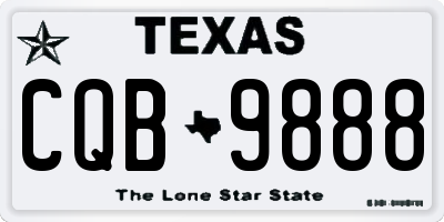 TX license plate CQB9888