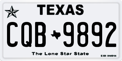 TX license plate CQB9892