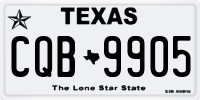 TX license plate CQB9905