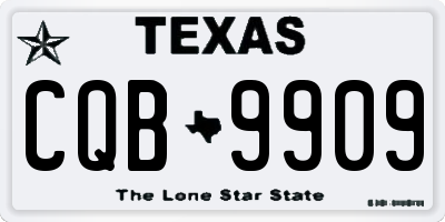 TX license plate CQB9909