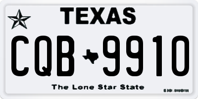TX license plate CQB9910