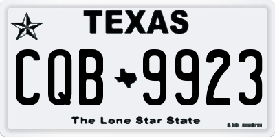 TX license plate CQB9923