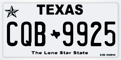 TX license plate CQB9925
