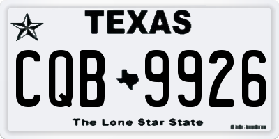 TX license plate CQB9926