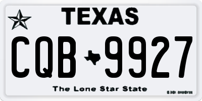 TX license plate CQB9927