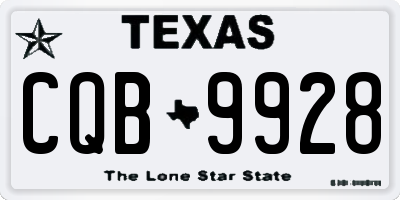 TX license plate CQB9928