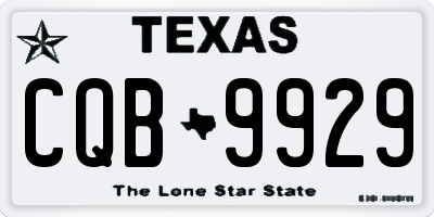 TX license plate CQB9929
