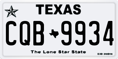 TX license plate CQB9934