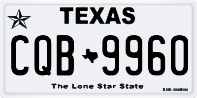 TX license plate CQB9960