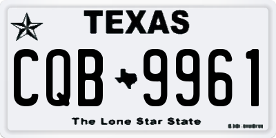TX license plate CQB9961
