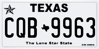 TX license plate CQB9963
