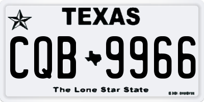 TX license plate CQB9966