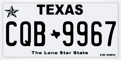 TX license plate CQB9967